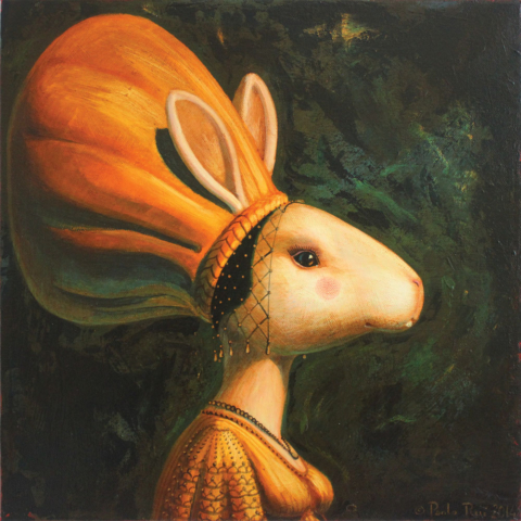© Paolo Rui; painting; acrylic and oil on canvas; History of Milan; history; hare; rabbit